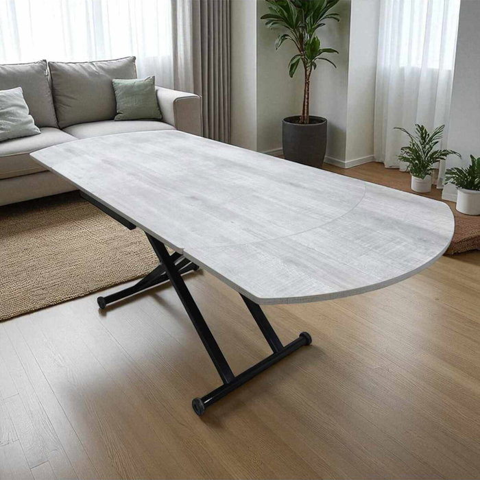 Hanah Home Yan Yari Oval - Mesa de Comedor Extensible Lisboa y Negro Hanah Home Yan Yari Oval - Mesa de Comedor Extensible Lisboa y Negro